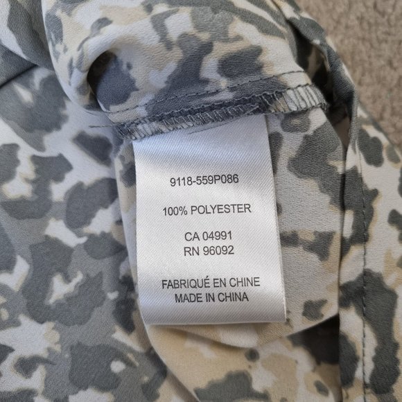 Dalia Collection Long Sleeve Animal Print Blouse Size L - Picture 6 of 9